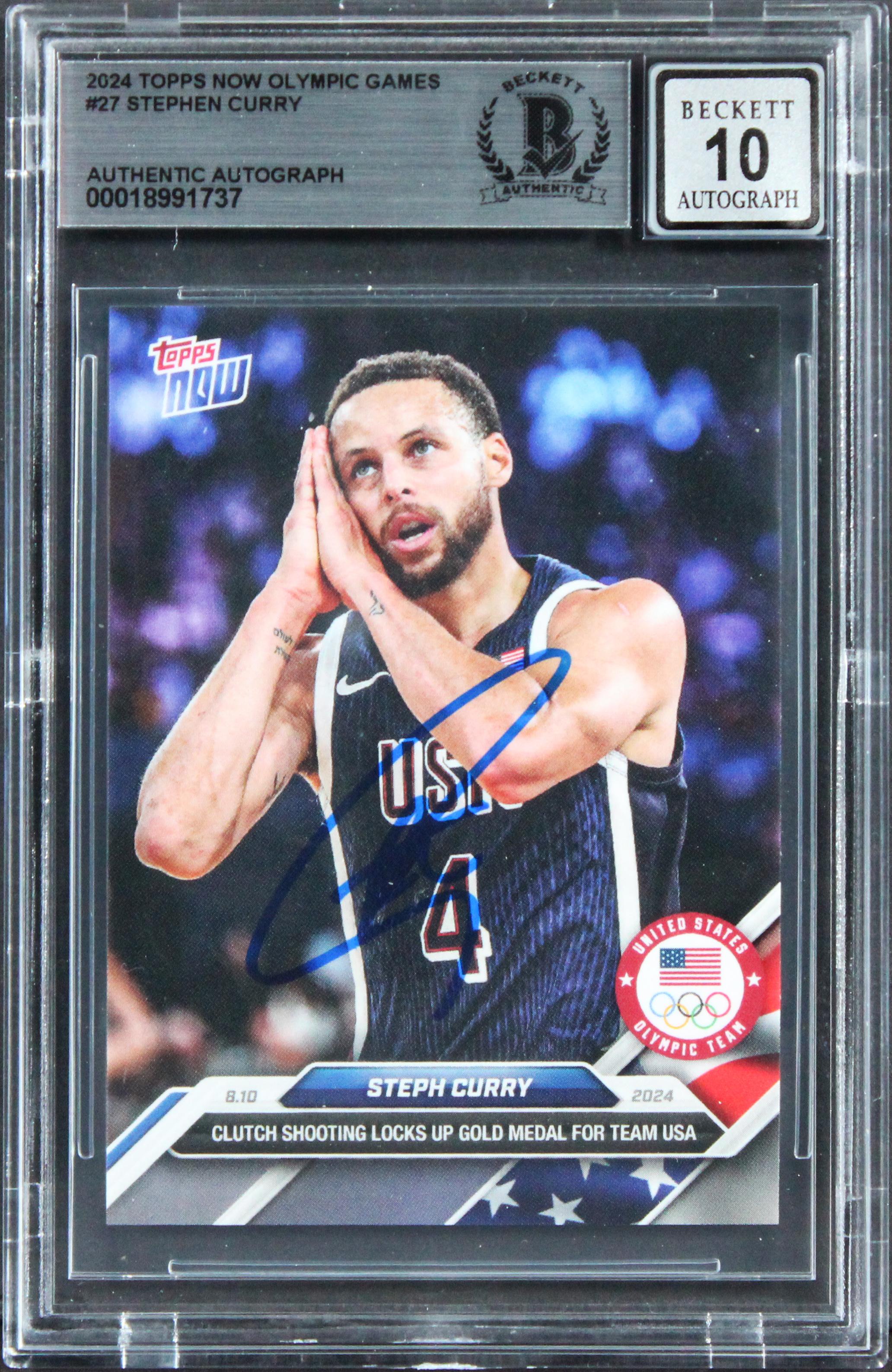 Steph Curry Signed 2024 Topps Olympic Games #27 (BGS | Auto Grade 10) at PristineAuction.com Steph Curry Signed 2024 Topps Olympic Games #27 (BGS | Auto Grade 10) at PristineAuction.com