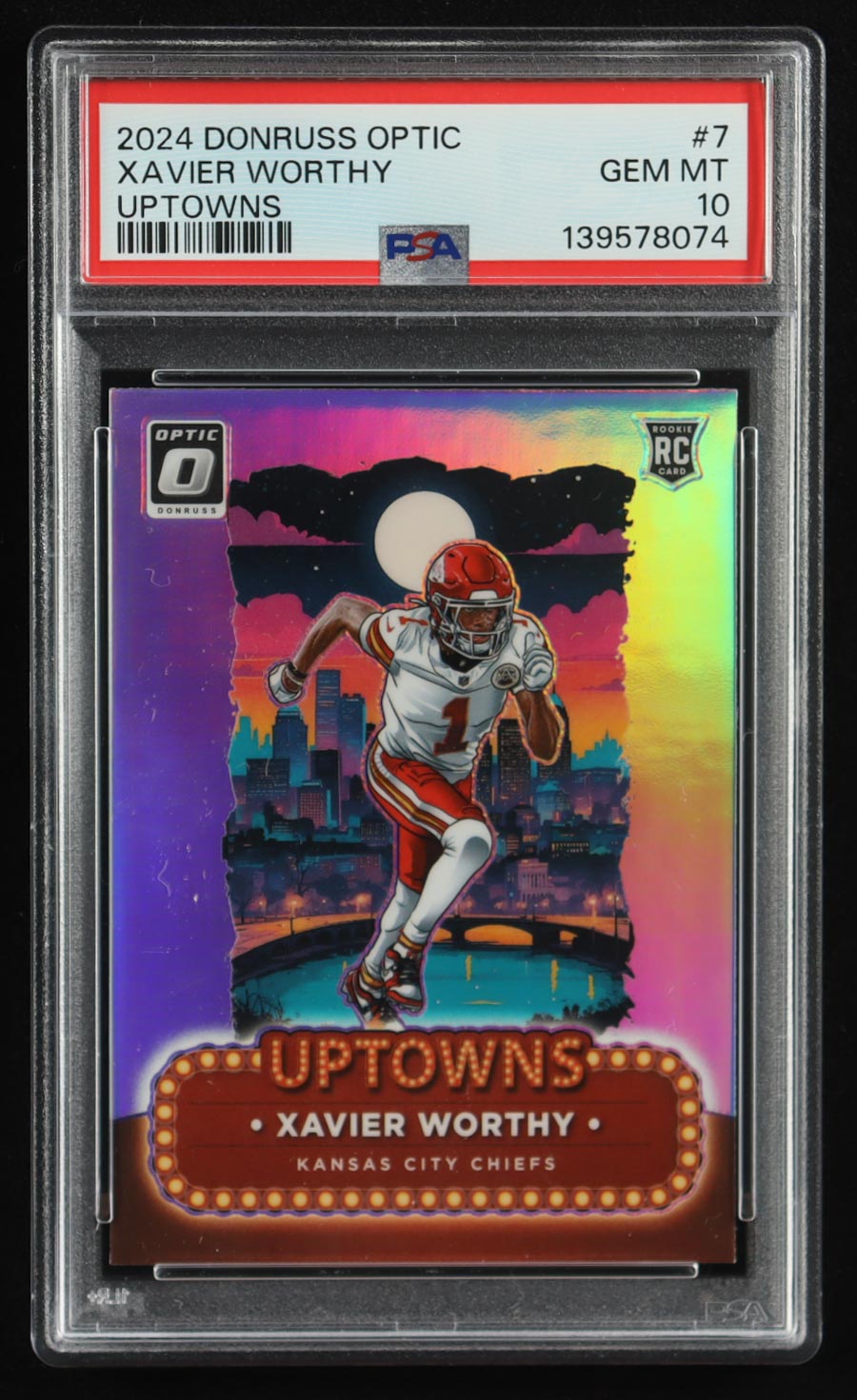 Xavier Worthy 2024 Donruss Optic Uptowns #7 RC (PSA 10) at PristineAuction.com Xavier Worthy 2024 Donruss Optic Uptowns #7 RC (PSA 10) at PristineAuction.com