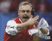 Jim Tressel Signed Ohio State Buckeyes 8x10 Photo Inscribed "Time-Out!" (Beckett) at PristineAuction.com