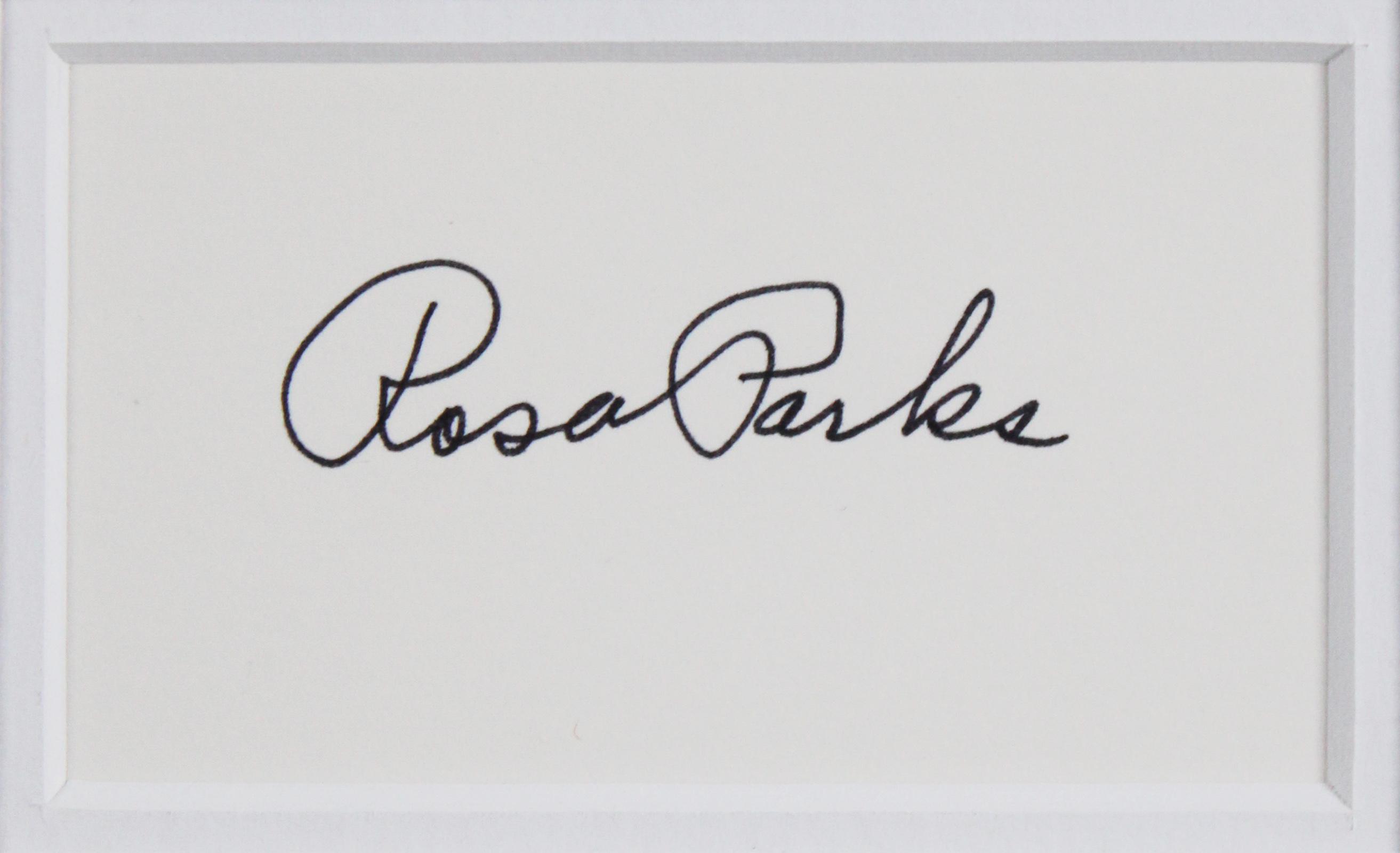 Rosa Parks Signed Custom Framed Cut Display (Beckett) at PristineAuction.com Rosa Parks Signed Custom Framed Cut Display (Beckett) at PristineAuction.com