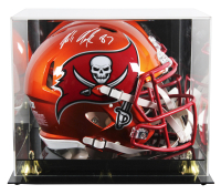 Rob Gronkowski Signed Buccaneers Full-Size Authentic On-Field Flash Alternate Speed Helmet with Display Case (Beckett) at PristineAuction.com