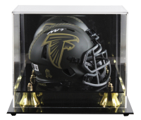 Michael Vick Signed Falcons Salute to Service Alternate Speed Mini Helmet with Display Case (Beckett) at PristineAuction.com