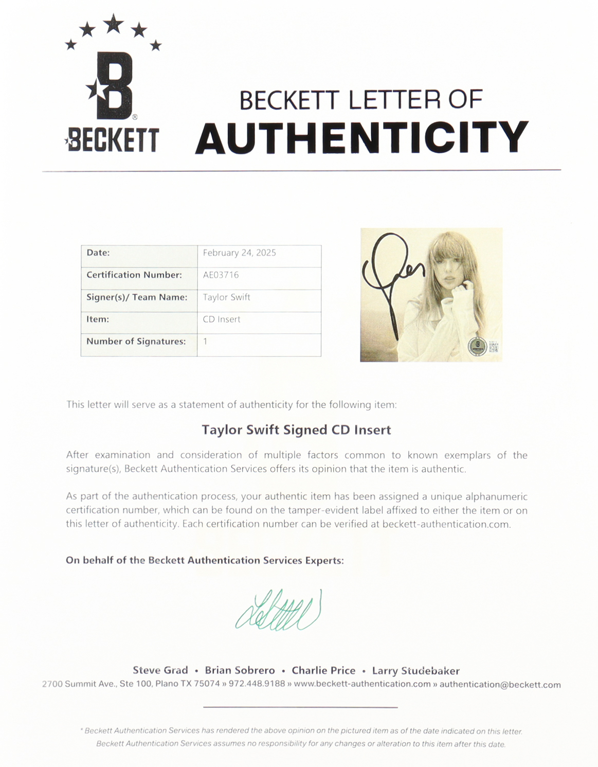 Taylor Swift Signed Custom Framed "The Tortured Poets Department" CD Album Insert Display With Disc (Beckett) at PristineAuction.com Taylor Swift Signed Custom Framed "The Tortured Poets Department" CD Album Insert Display With Disc (Beckett) at PristineAuction.com