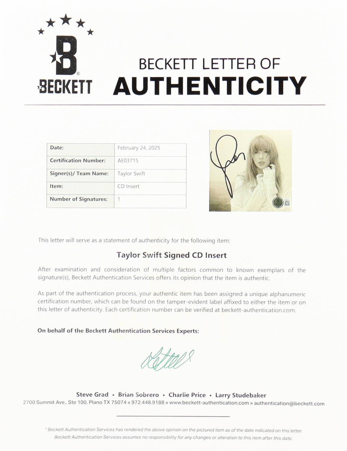 Taylor Swift Signed Custom Framed "The Tortured Poets Department" CD Album Insert Display With Disc (Beckett) at PristineAuction.com Taylor Swift Signed Custom Framed "The Tortured Poets Department" CD Album Insert Display With Disc (Beckett) at PristineAuction.com