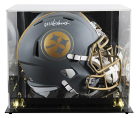 Mel Blount Signed Steelers Full-Size Slate Alternate Speed Helmet with Display Case (Beckett) at PristineAuction.com