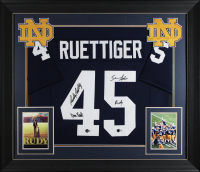 Rudy Ruettiger & Sean Astin Signed Custom Framed Jersey Inscribed "Never Quit" & "Rudy" (Beckett) at PristineAuction.com