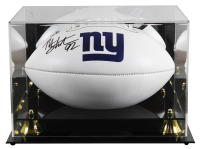 Michael Strahan Signed Giants Logo Football with Display Case (Beckett) at PristineAuction.com