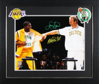 Magic Johnson & Larry Bird Signed Custom Framed Photo Display (Beckett) at PristineAuction.com
