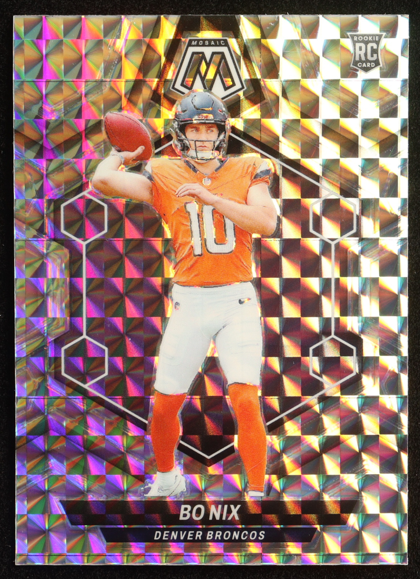Bo Nix 2024 Panini Mosaic Mosaic #312 RC at PristineAuction.com Bo Nix 2024 Panini Mosaic Mosaic #312 RC at PristineAuction.com