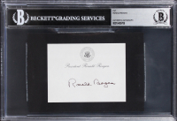 Ronald Reagan Signed 3x4 Cut (BGS) at PristineAuction.com