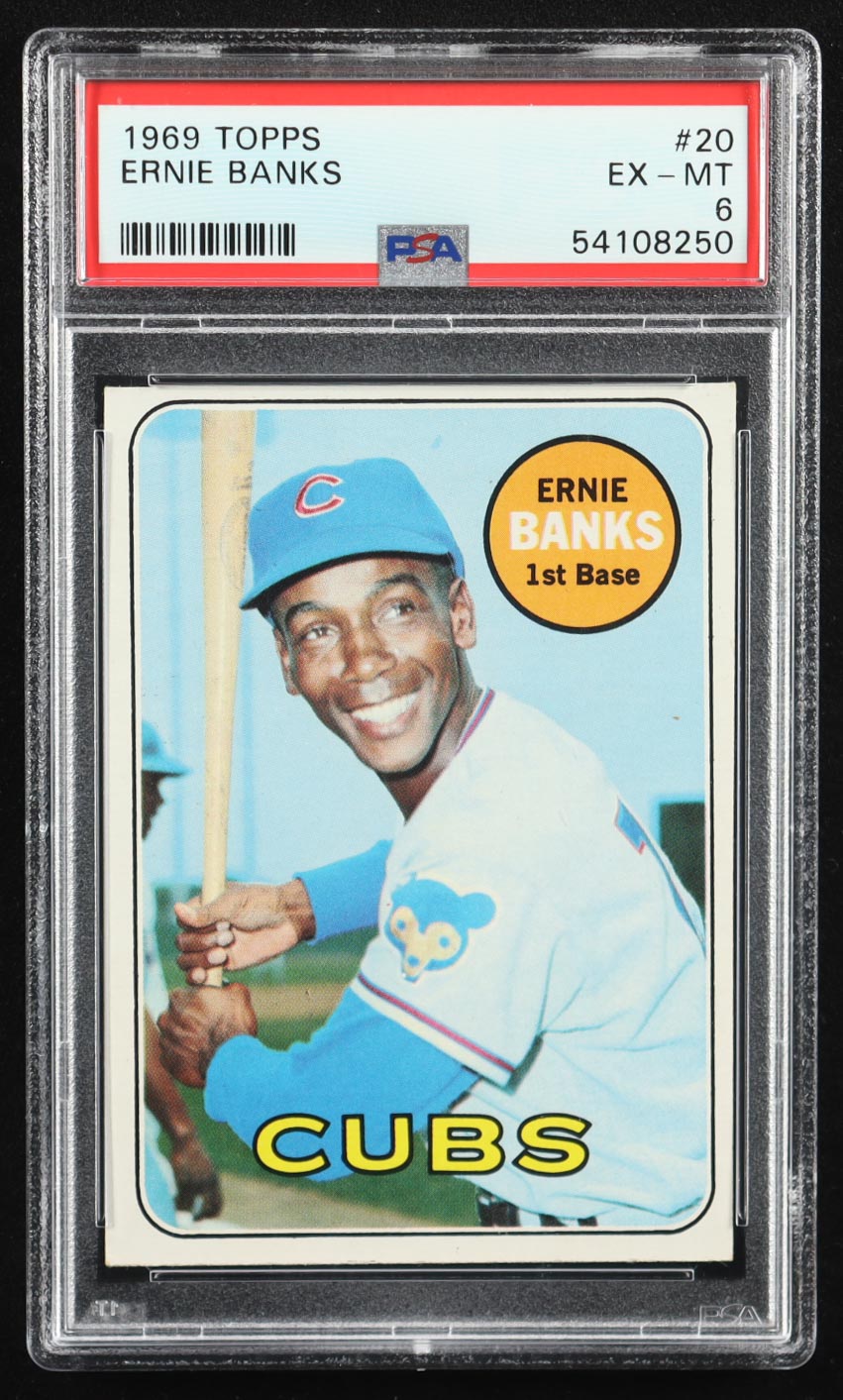 Ernie Banks 1969 Topps #20 (PSA 6) at PristineAuction.com Ernie Banks 1969 Topps #20 (PSA 6) at PristineAuction.com