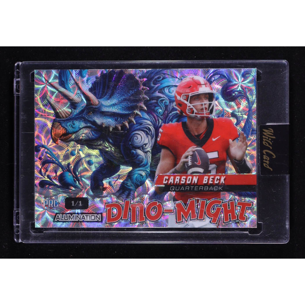 Carson Beck 2024 Wild Card Dino-Might Alumination Triceratops #DMTRI1-CB RC #1/1 at PristineAuction.com