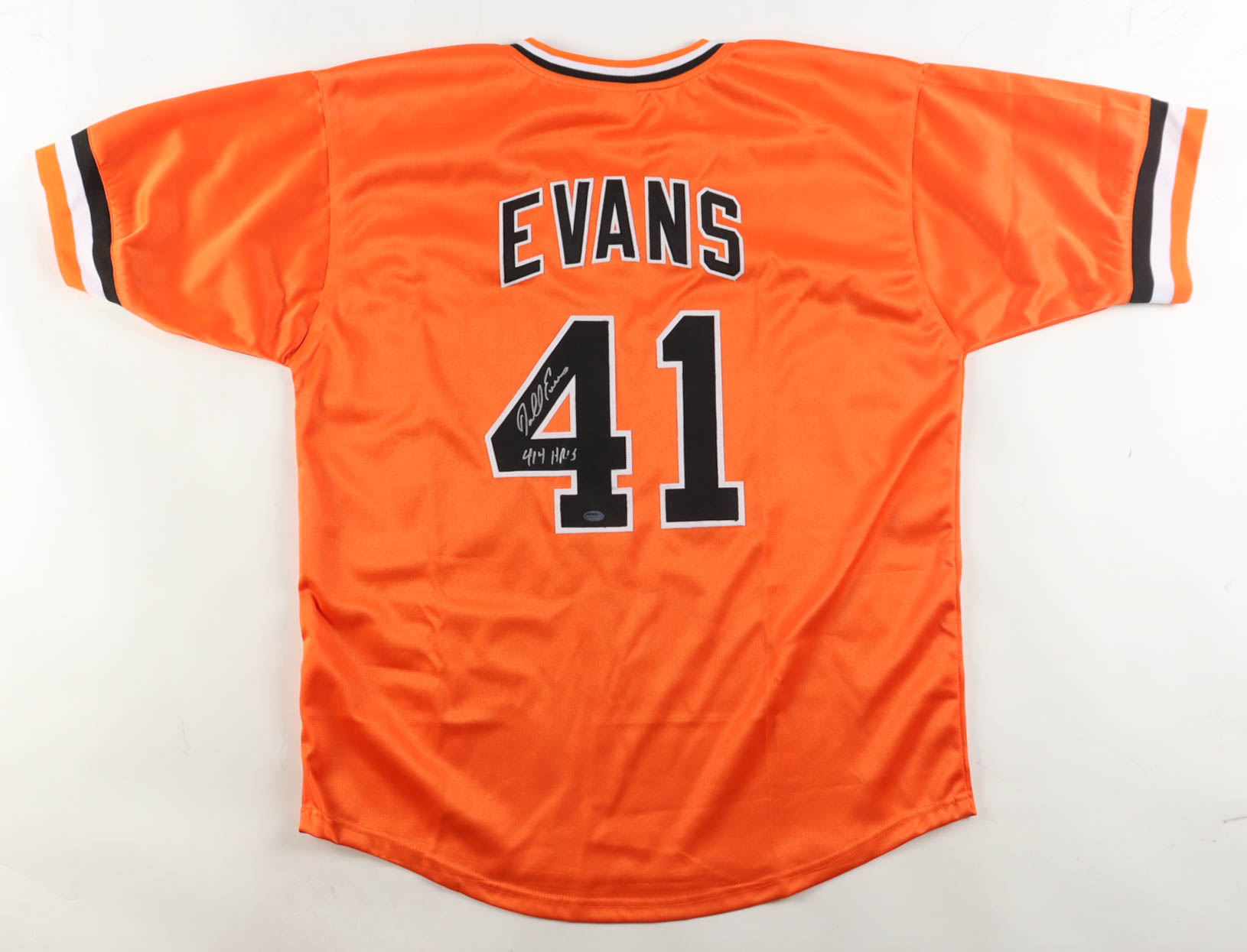 Darrell Evans Signed Jersey Inscribed "414 HR's" (Schwartz) at PristineAuction.com Darrell Evans Signed Jersey Inscribed "414 HR's" (Schwartz) at PristineAuction.com