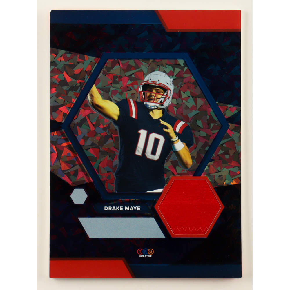 Drake Maye 2024 TruSport Jumbo Trucreator Cracked Ice #10 #JCDM JSY RC at PristineAuction.com