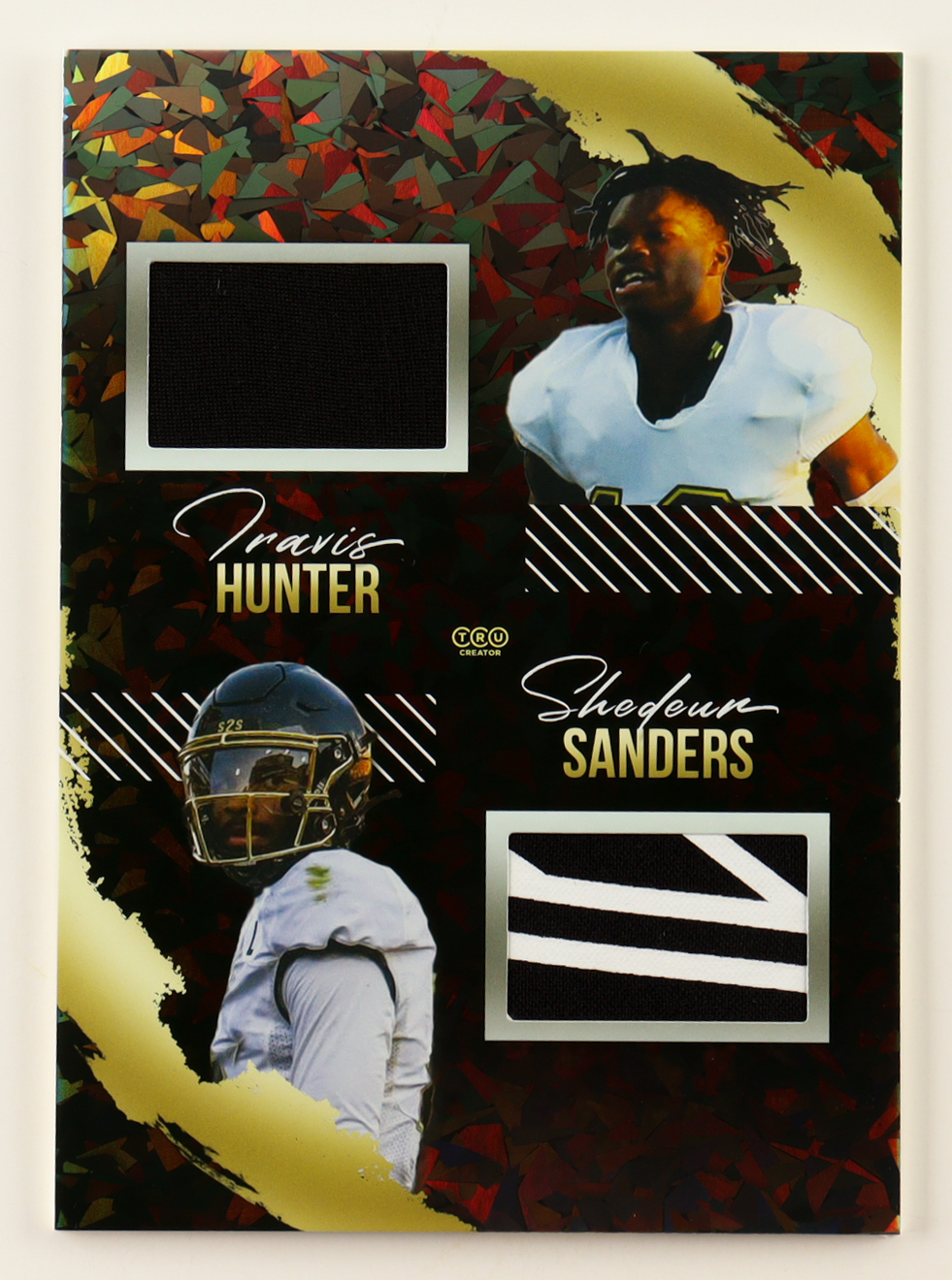 Travis Hunter & Shedeur Sanders 2023 TruCreator Jumbo Cracked Ice Materials #DJC-THSS at PristineAuction.com Travis Hunter & Shedeur Sanders 2023 TruCreator Jumbo Cracked Ice Materials #DJC-THSS at PristineAuction.com