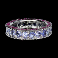 11.00 Carats Tanzanite & Ruby Eternity Ring | $2,950 Estimated Retail Value (UGL Cert) | Brand New at PristineAuction.com