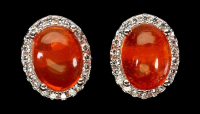 4.70 Carats Orange Opal Earrings | $1,700 Estimated Retail Value (UGL Cert) | Brand New at PristineAuction.com