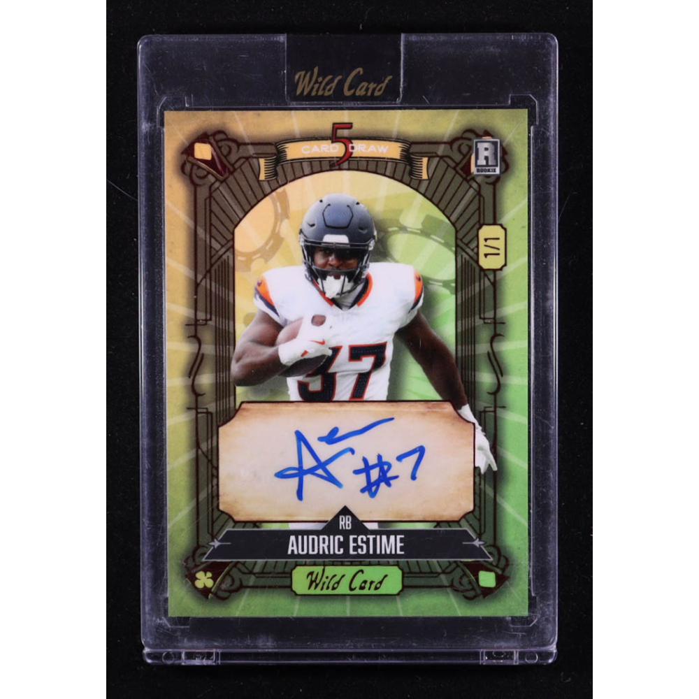 Audric Estime 2024 Wild Card 5 Card Draw Auto #5CDCA-AE RC #1/1 at PristineAuction.com