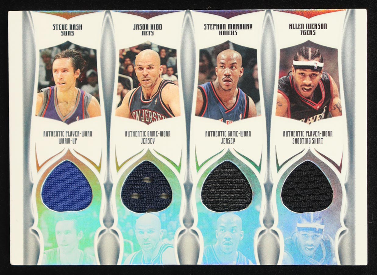 2005-06 Luxury Box Relic #SSA-14 Steve Nash / Jason Kidd / Stephon Marbury / Allen Iverson / Steve Francis / Andre Miller / Mike Bibby #71/140 at PristineAuction.com 2005-06 Luxury Box Relic #SSA-14 Steve Nash / Jason Kidd / Stephon Marbury / Allen Iverson / Steve Francis / Andre Miller / Mike Bibby #71/140 at PristineAuction.com