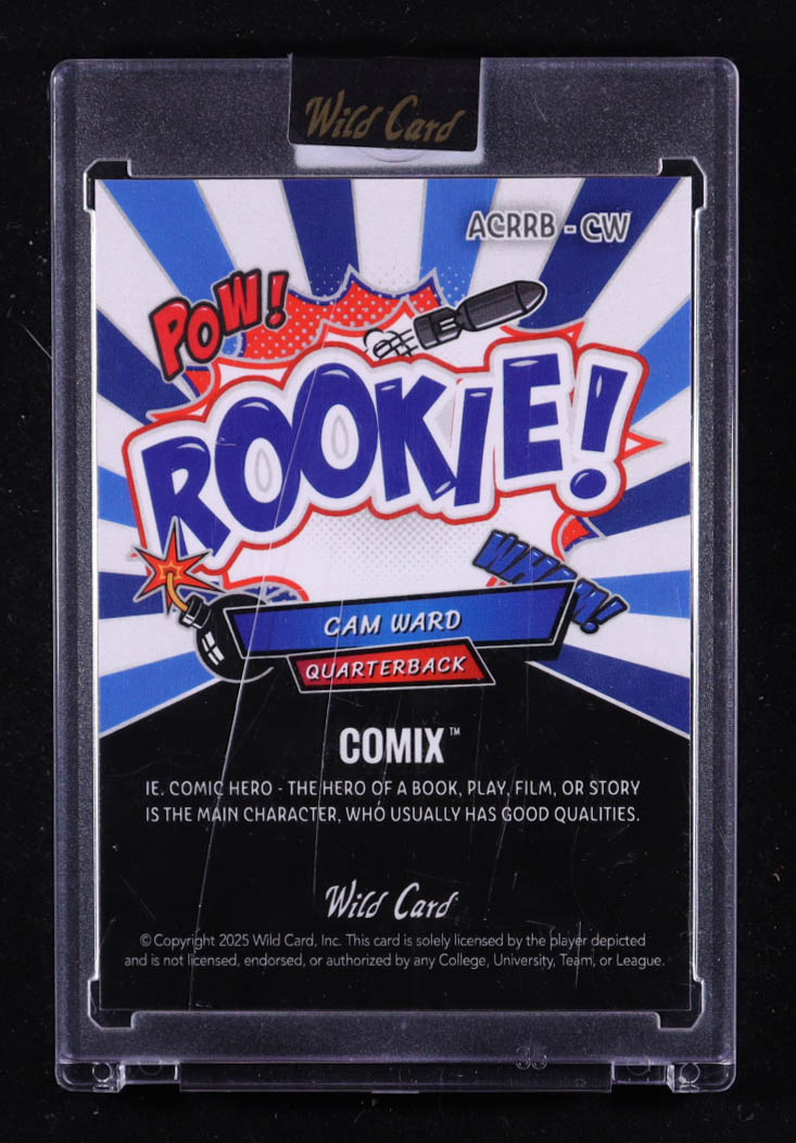 Cam Ward 2025 Wild Card Comix Rookie #ACRRB-CW RC #1/2 at PristineAuction.com Cam Ward 2025 Wild Card Comix Rookie #ACRRB-CW RC #1/2 at PristineAuction.com