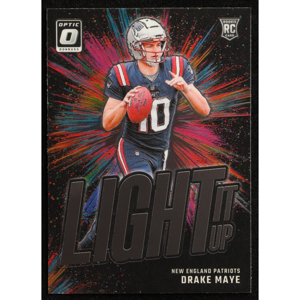 Drake Maye 2024 Donruss Optic Light it Up #7 RC at PristineAuction.com
