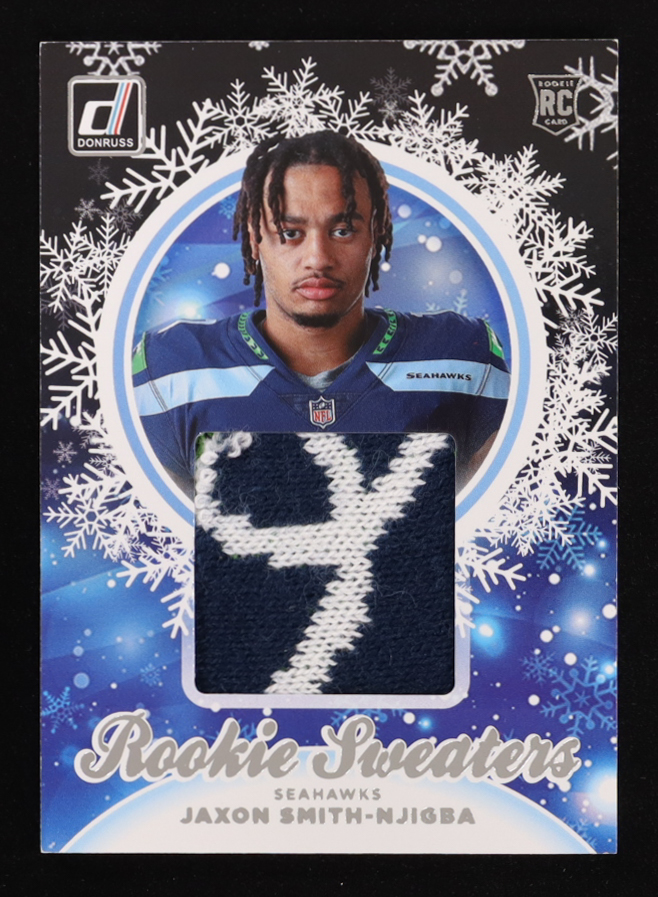 Jaxon Smith-Njigba 2023 Donruss Rookie Holiday Sweater #9 RC at PristineAuction.com Jaxon Smith-Njigba 2023 Donruss Rookie Holiday Sweater #9 RC at PristineAuction.com