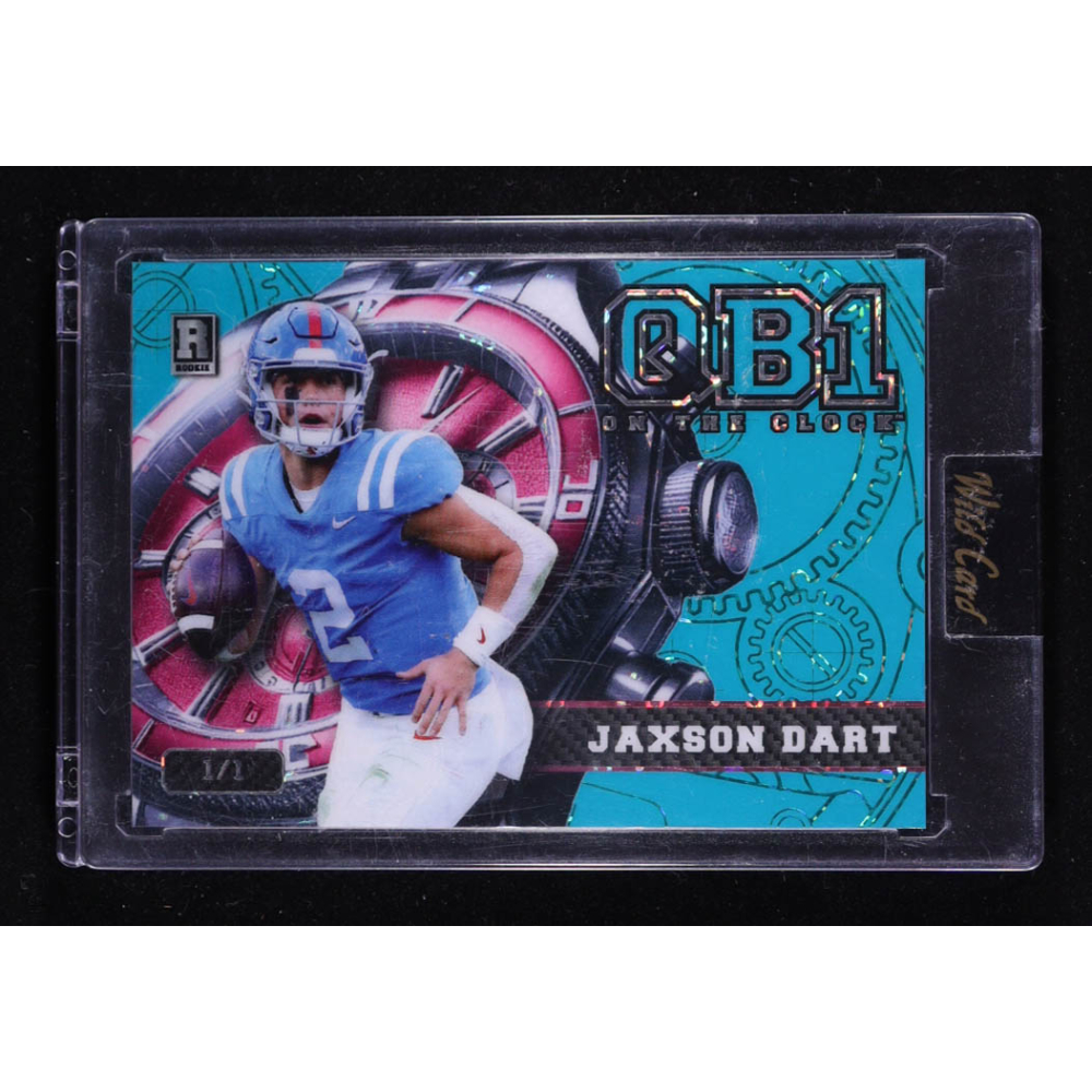 Jaxson Dart 2024 Wild Card QB1 On The Clock Teal #OCW-TL-JD2 RC #1/1 at PristineAuction.com