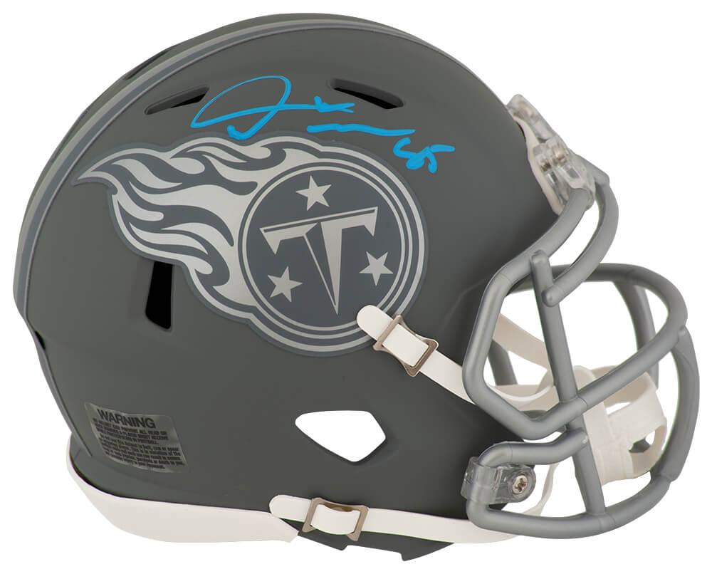 Derrick Mason Signed Titans Slate Alternate Speed Mini Helmet (Schwartz) at PristineAuction.com Derrick Mason Signed Titans Slate Alternate Speed Mini Helmet (Schwartz) at PristineAuction.com