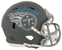 Derrick Mason Signed Titans Slate Alternate Speed Mini Helmet (Schwartz) at PristineAuction.com