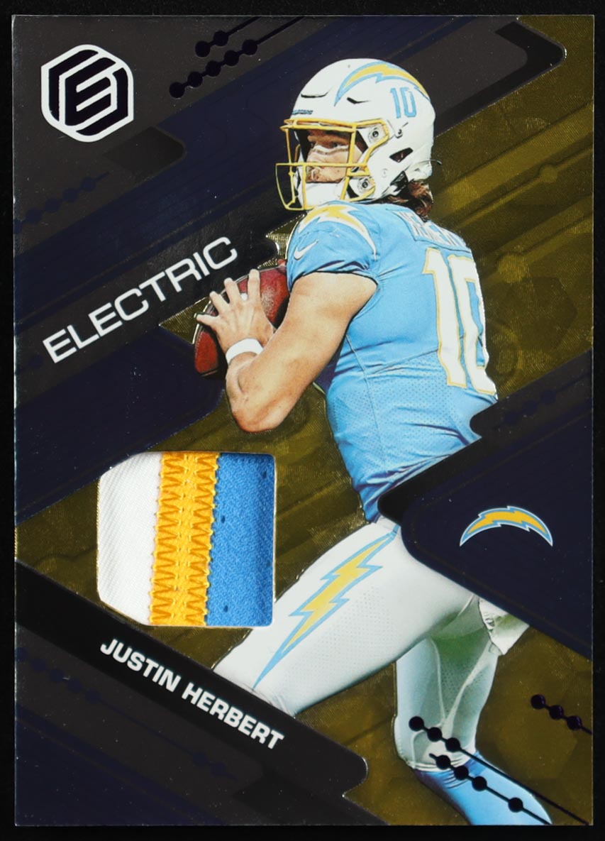 Justin Herbert 2022 Panini Elements Electric Jerseys Xenon #14 #51/54 at PristineAuction.com Justin Herbert 2022 Panini Elements Electric Jerseys Xenon #14 #51/54 at PristineAuction.com
