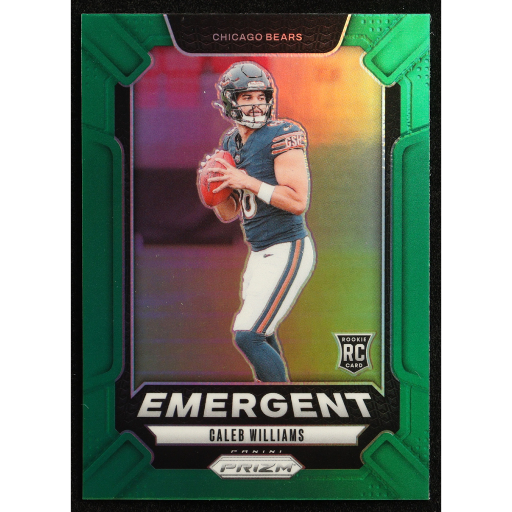Caleb Williams 2024 Panini Prizm Emergent Prizms Green #1 RC at PristineAuction.com