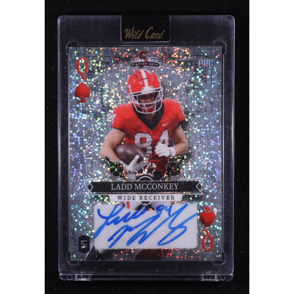 Ladd Mcconkey 2023 Wild Card 5 Card Draw Stacked Deck Queen of Spades Auto #SD-LMA  RC #1/1 at PristineAuction.com