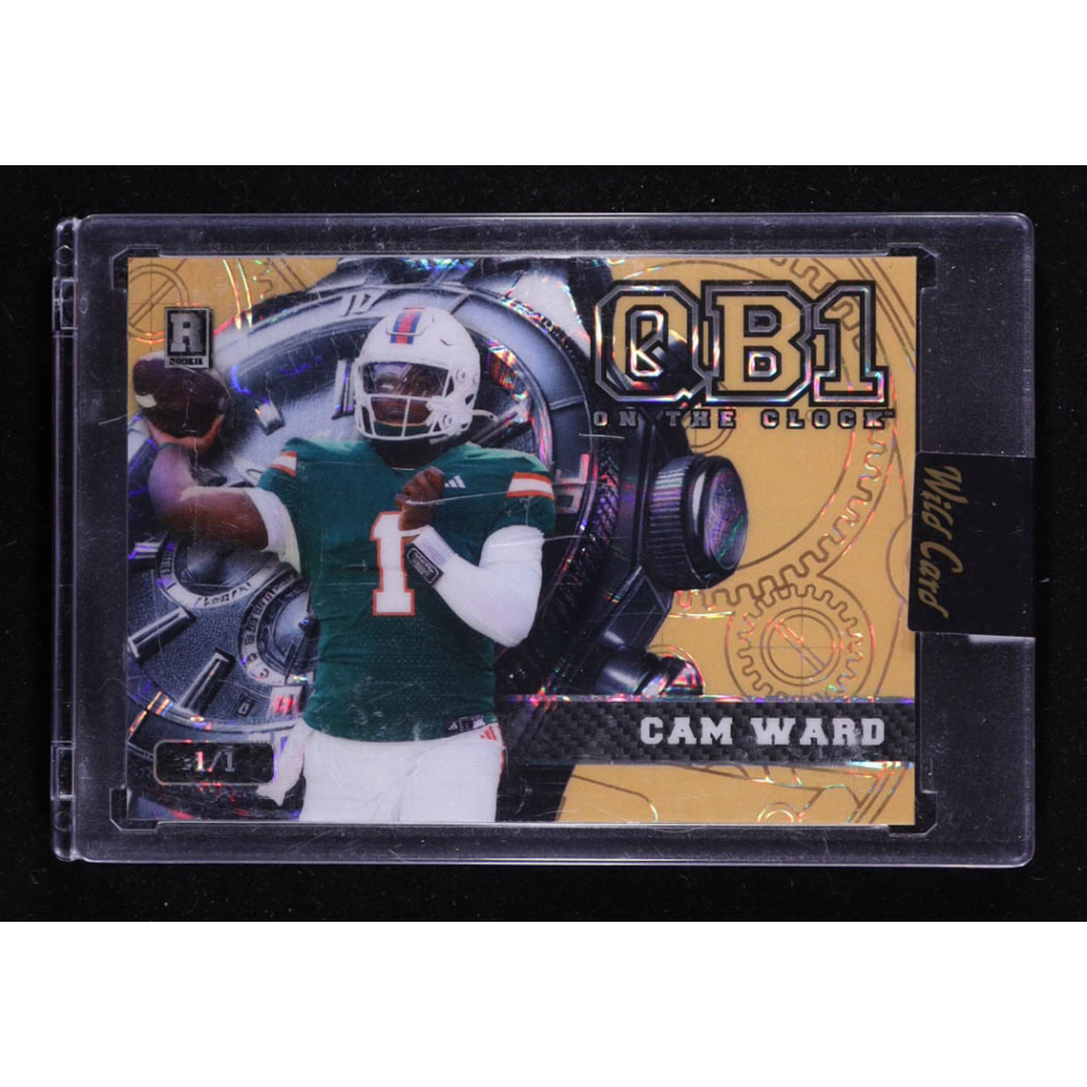 Cam Ward 2024 Wild Card QB1 On the Clock #OCW-GD-CW1 RC #1/1 at PristineAuction.com