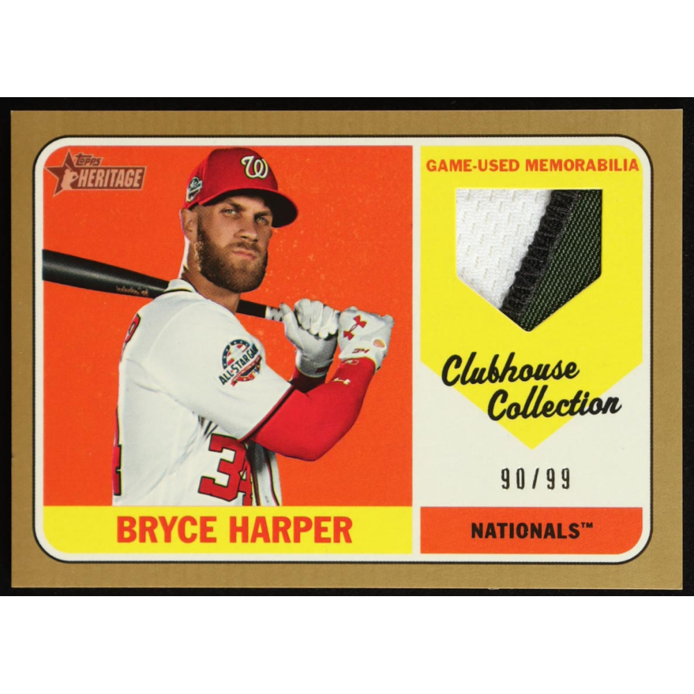 Bryce Harper 2018 Topps Heritage Clubhouse Collection Relics Gold #CCRBH #90/99 at PristineAuction.com