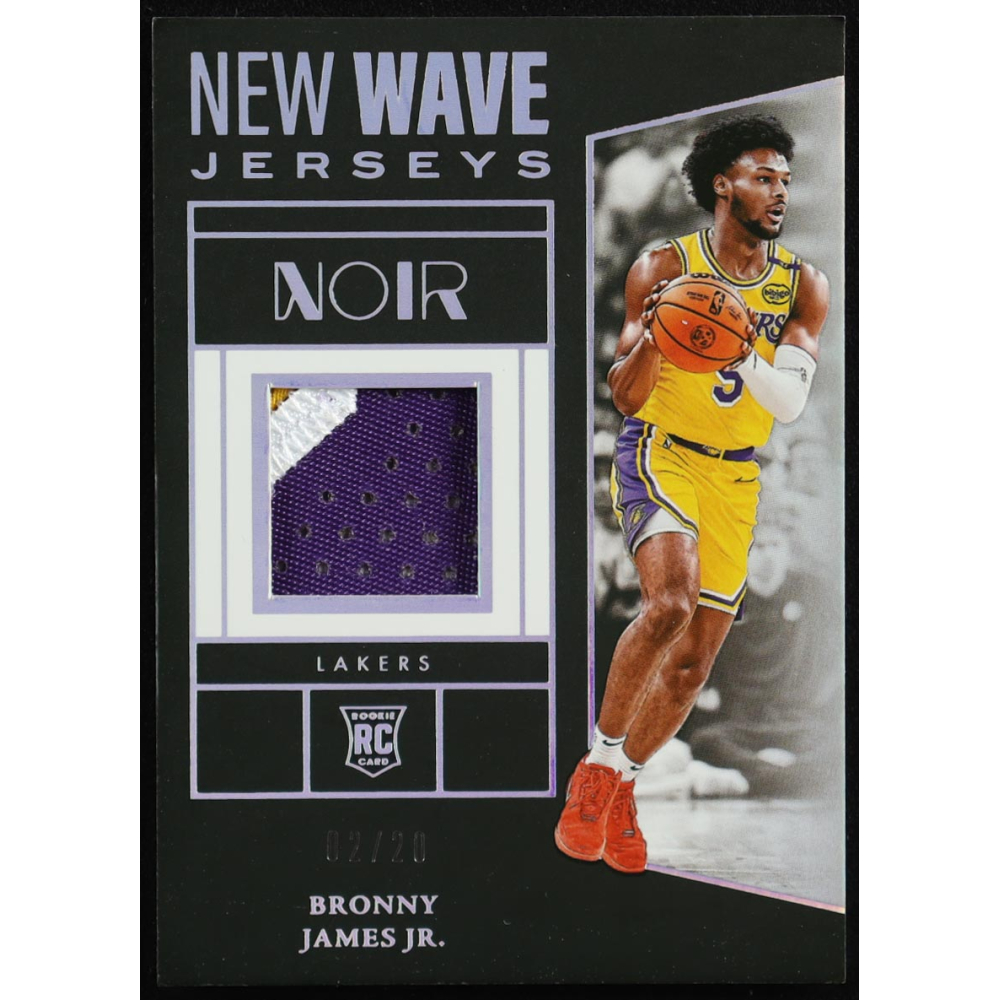 Bronny James Jr. 2024-25 Panini Noir New Wave Jerseys International #27 #2/20 RC at PristineAuction.com