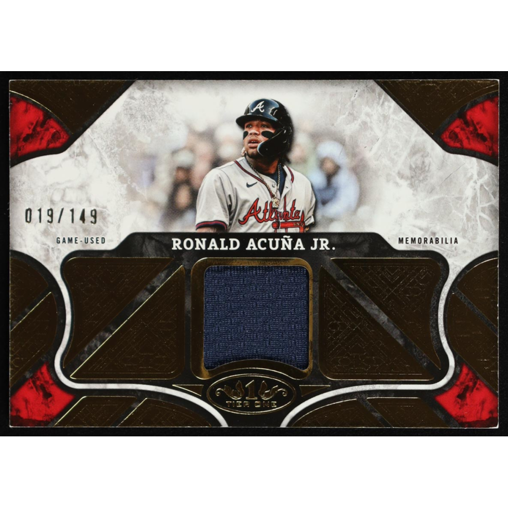 Ronald Acuna Jr. 2025 Topps Tier One Relics Purple Foil #T1RRA #19/149 at PristineAuction.com