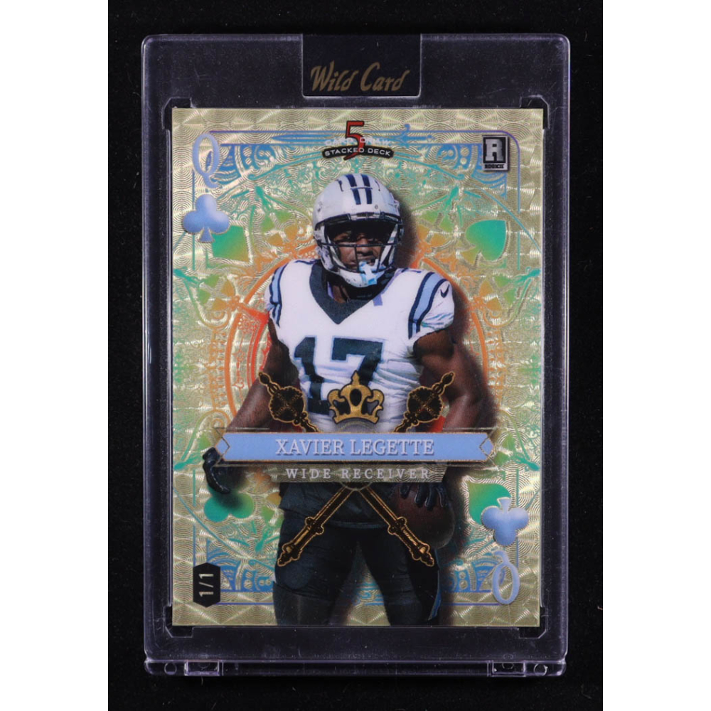 Xavier Legette 2024 Wild Card 5 Card Draw Stacked Deck Queen of Clubs #SDJC-XLN RC #1/1 at PristineAuction.com