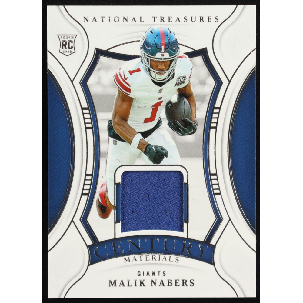 Malik Nabers 2024 Panini National Treasures Century Materials #70 #63/99 RC at PristineAuction.com