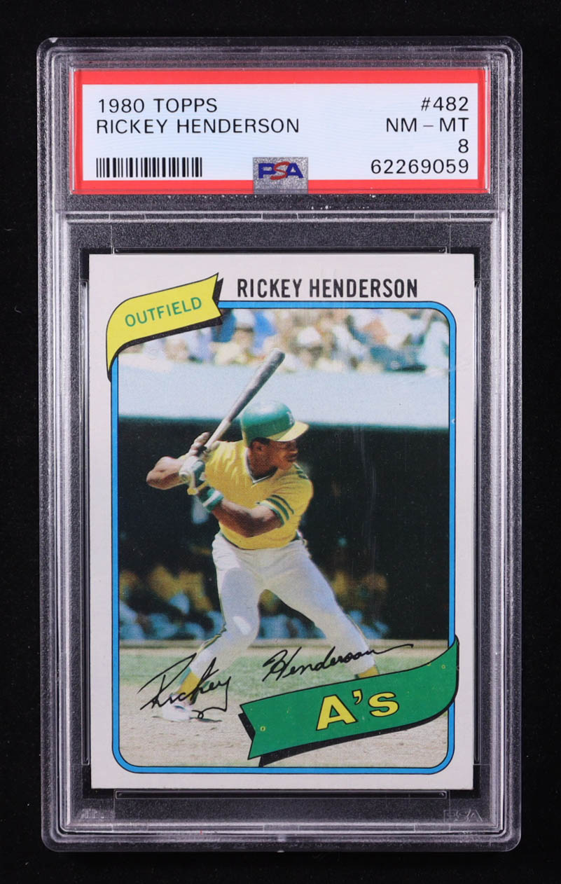 Rickey Henderson 1980 Topps #482 RC (PSA 8) at PristineAuction.com Rickey Henderson 1980 Topps #482 RC (PSA 8) at PristineAuction.com