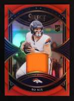 Bo Nix 2024 Select Rookie Swatches Prizm Red #19 RC at PristineAuction.com