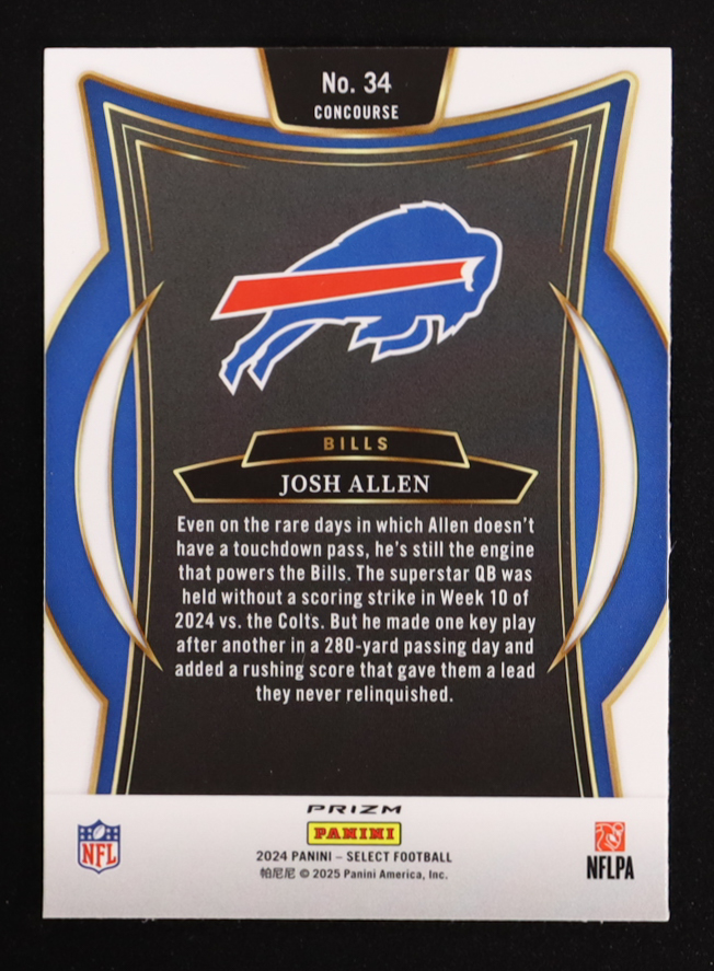 Josh Allen 2024 Select Prizm Red and Blue Shock #34 at PristineAuction.com Josh Allen 2024 Select Prizm Red and Blue Shock #34 at PristineAuction.com