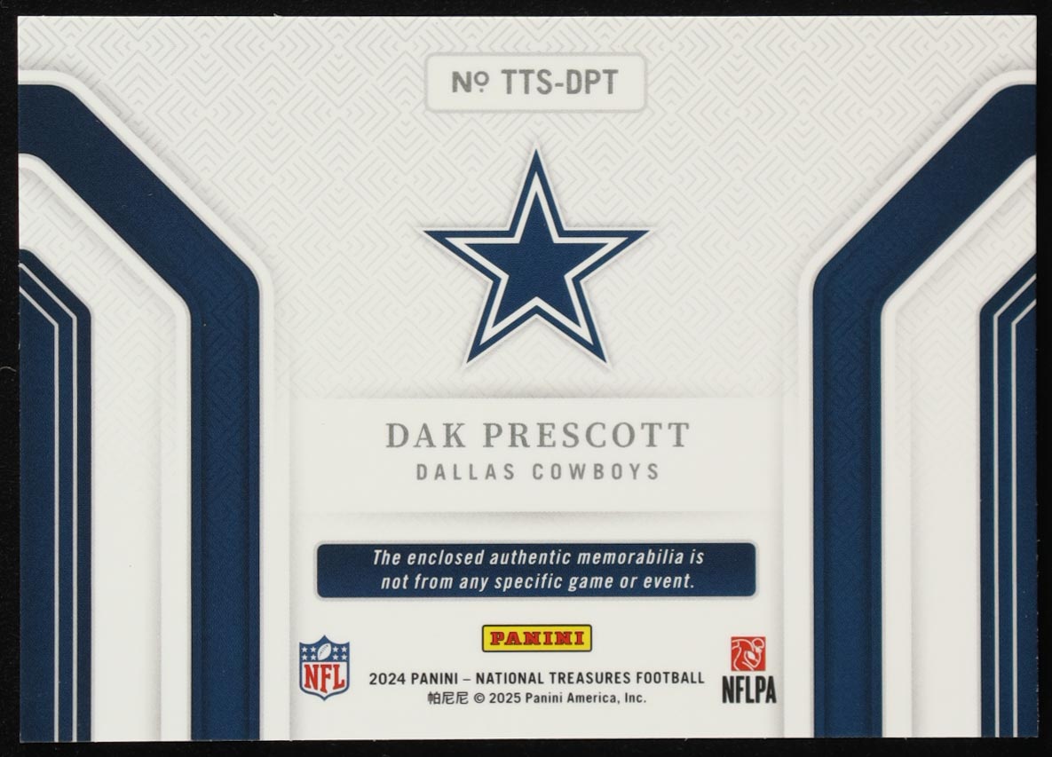 Dak Prescott 2024 Panini National Treasures Tremendous Treasures #25 #21/99 at PristineAuction.com Dak Prescott 2024 Panini National Treasures Tremendous Treasures #25 #21/99 at PristineAuction.com