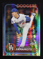 Yoshinobu Yamamoto 2024 Topps Chrome Prism Refractors #18 RC at PristineAuction.com