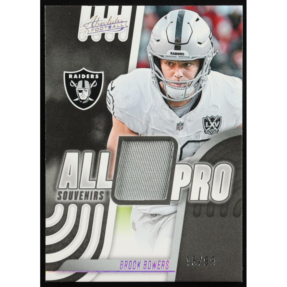 Brock Bowers 2025 Absolute All Pro Souvenirs Gold #5 #15/99 at PristineAuction.com