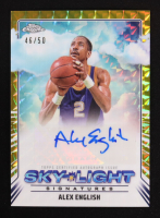 Alex English 2024-25 Topps Chrome Sky-Light Signatures Gold Geometric Refractors #SLSAE #46/50 at PristineAuction.com