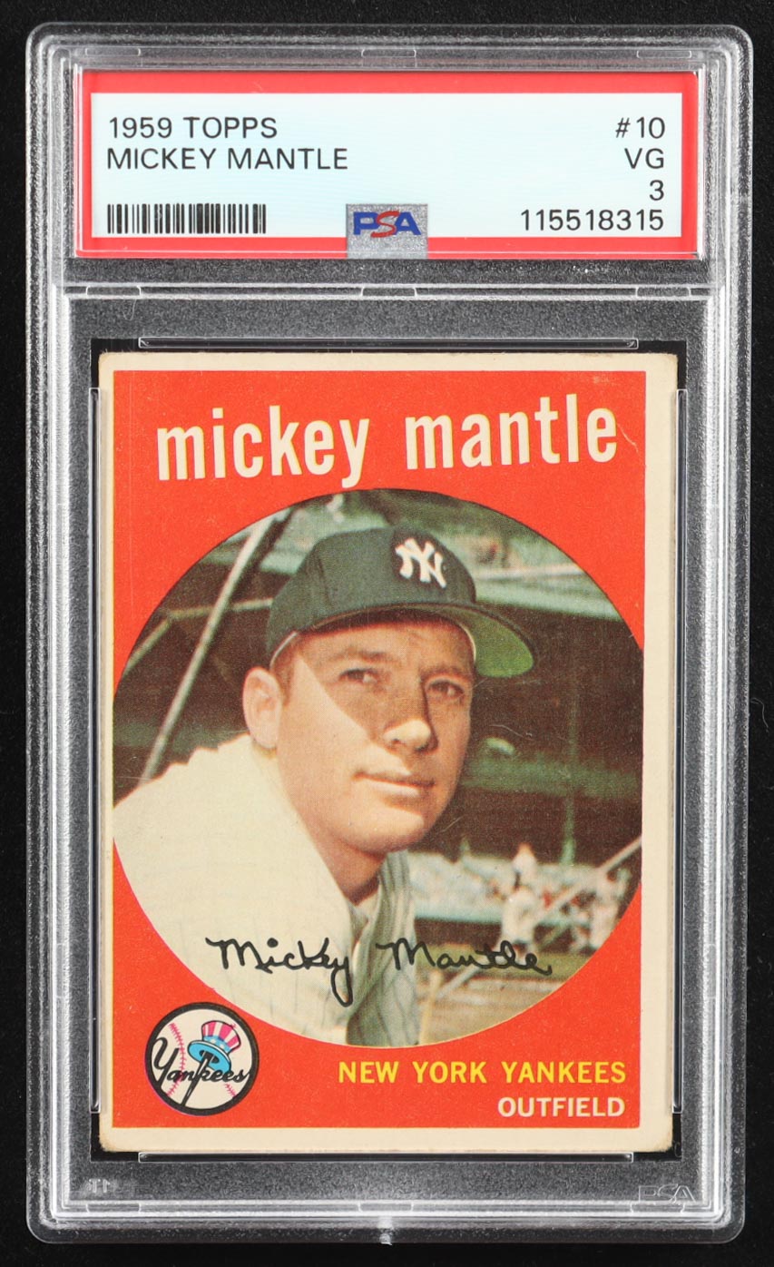 Mickey Mantle 1959 Topps #10 (PSA 3) at PristineAuction.com Mickey Mantle 1959 Topps #10 (PSA 3) at PristineAuction.com