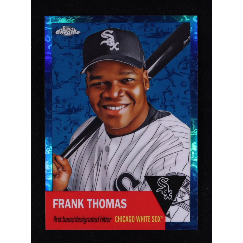 Frank Thomas 2022 Topps Chrome Platinum Anniversary Platinum Toile White Blue Refractors #466 #196/199 at PristineAuction.com