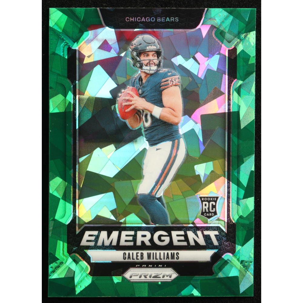 Caleb Williams 2024 Panini Prizm Emergent Prizms Green Ice #1 RC at PristineAuction.com