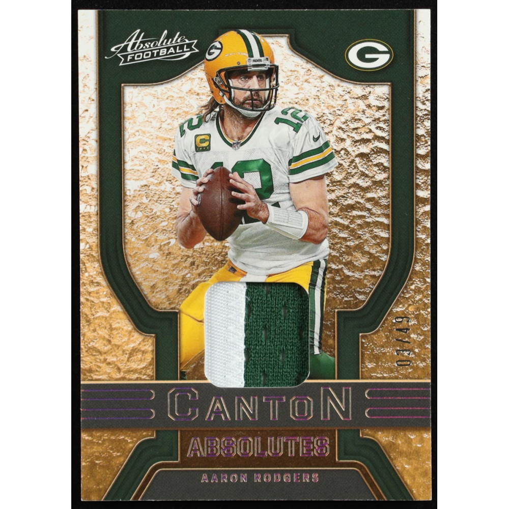Aaron Rodgers 2022 Absolute Canton Absolutes Jerseys Gold #9 #3/49 at PristineAuction.com