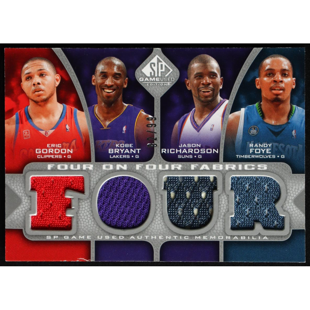 Jason Richardson/Randy Foye/Ronnie Brewer/O.J. Mayo/Brandon Roy/Eric Gordon/Tracy McGrady/Kobe Bryant 2009-10 SP Game Used 4 on 4 Fabrics #FFWESTSG #62/99 at PristineAuction.com